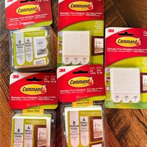 3M Command Picture Hanging Strips Set lot of 5 packs 4lb, 9lb, and 12lb Bundle